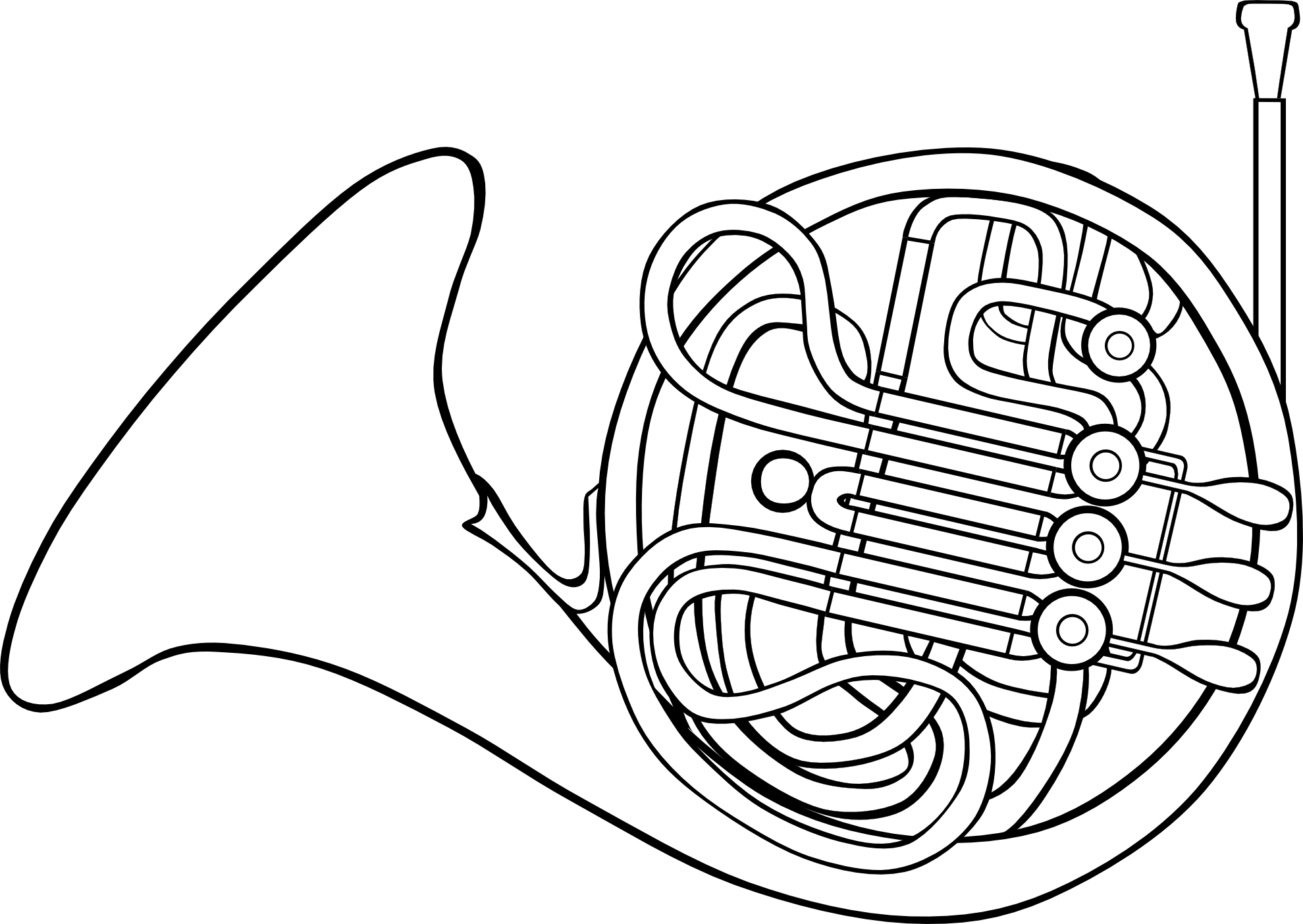French Clipart Page - French Horn Clipart (1979x1404), Png Download