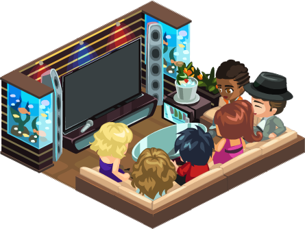 Karaoke Bar - Cartoon (445x334), Png Download