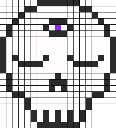 Third Eye Skull Perler Perler Bead Pattern / Bead Sprite - Skull Perler (399x441), Png Download