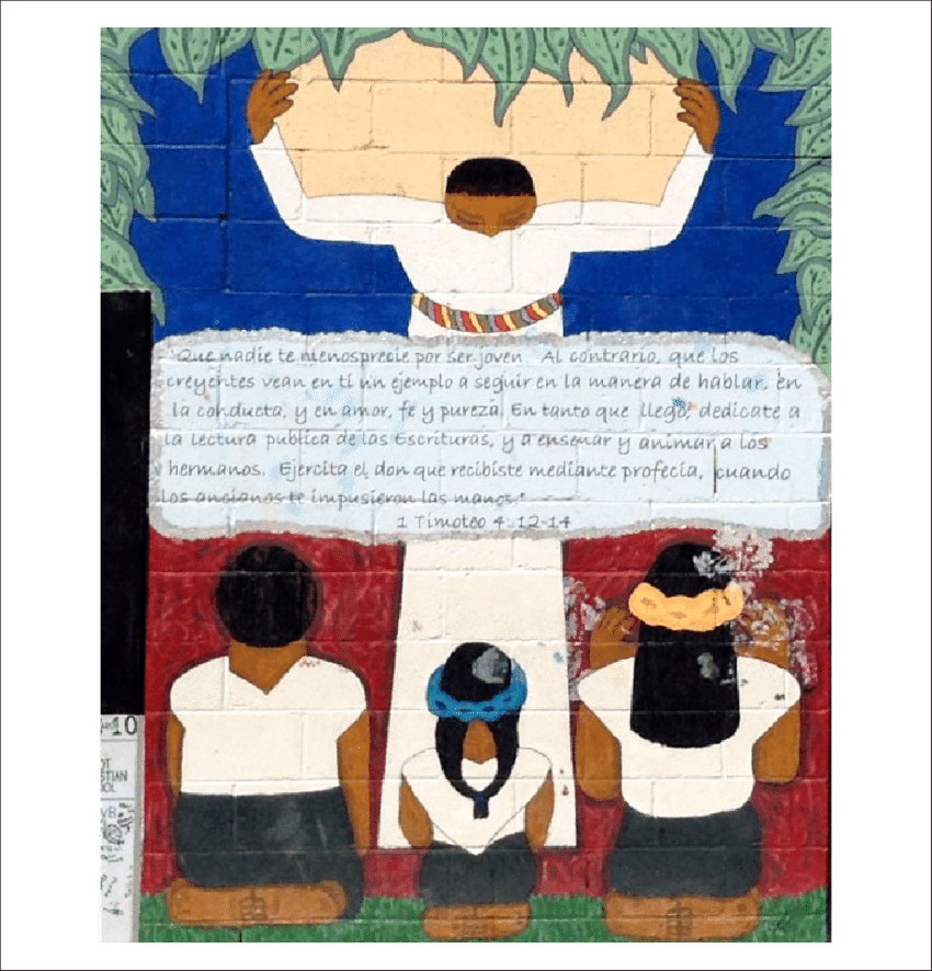 Courtyard Mural Of Scripture - Religious Text (850x886), Png Download