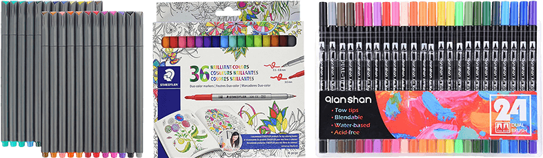 Quadcopter Reviews Best Markers For Coloring - Staedtler Duo Color Markers (320c36jblu) 36 Pc. (800x325), Png Download