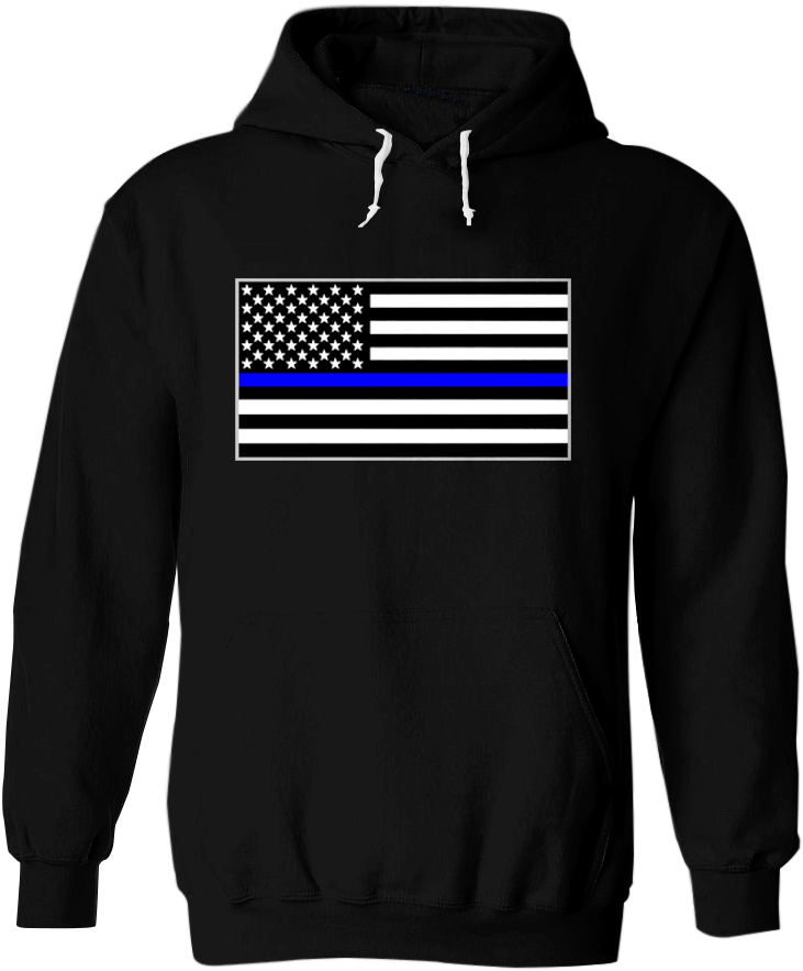 Thin Blue Line Police Flag Hoodie - Eat Sleep Fortnite Repeat Hoodie (800x1000), Png Download