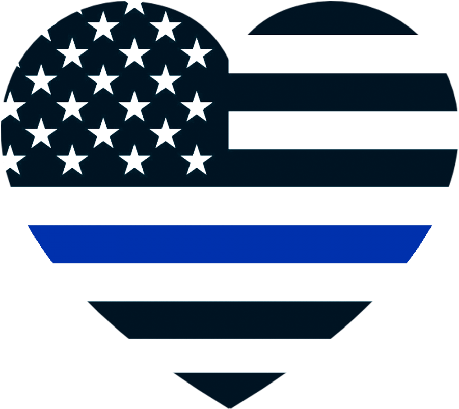 26 Apr - Thin Blue Line Flag Heart (900x900), Png Download