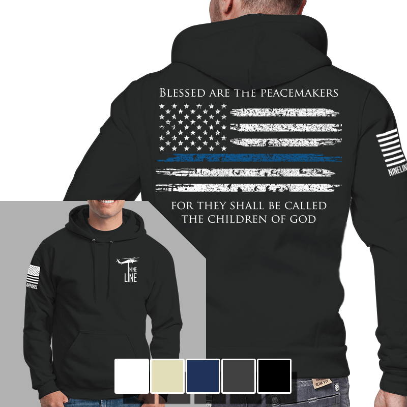 Thin Blue Line Blessed Are The Peacemakers (800x800), Png Download