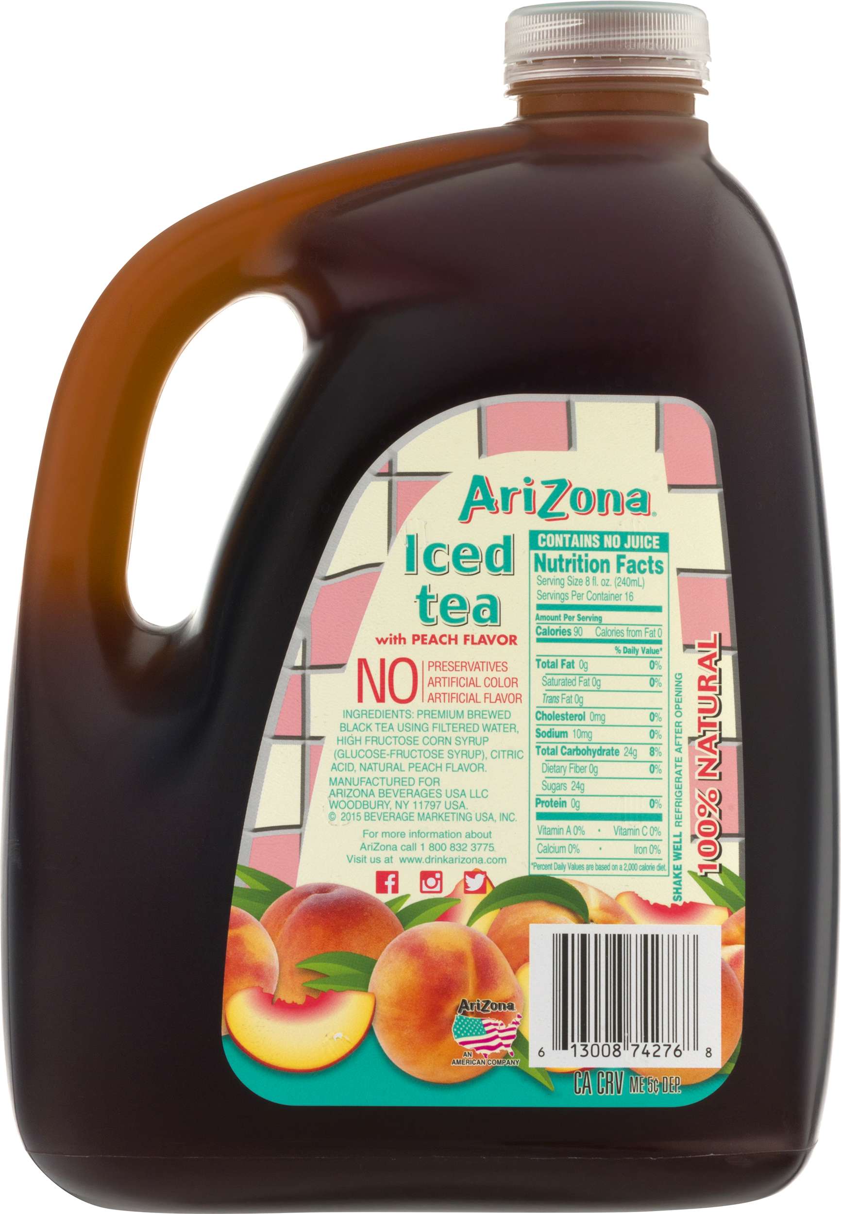 Arizona Sweet Tea Nutrition Facts (1732x2500), Png Download
