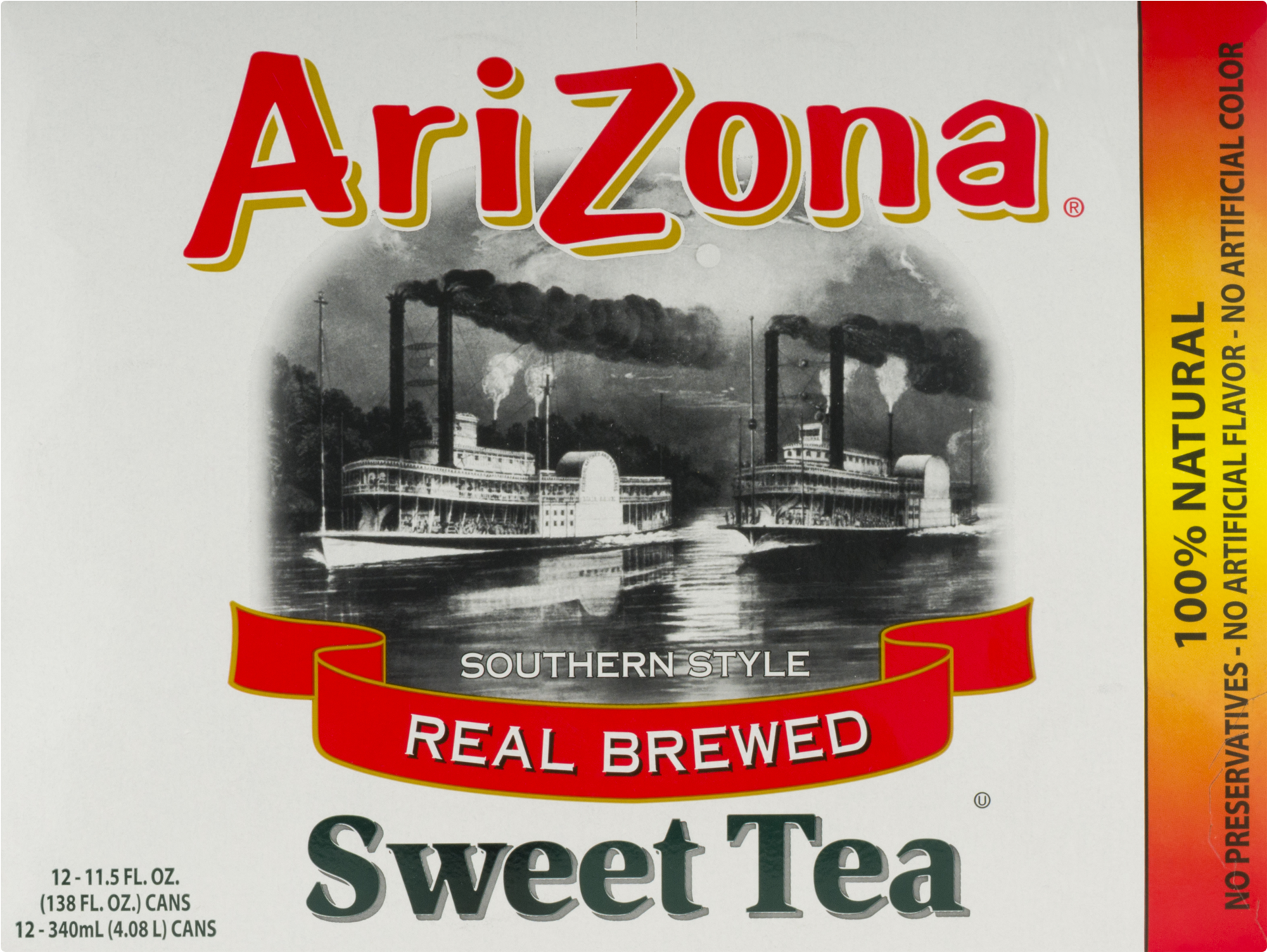 Arizona Southern Style Real Blend Sweet Tea, - Arizona Sweet Tea, 11.5-ounce (pack Of 12) (1800x1800), Png Download