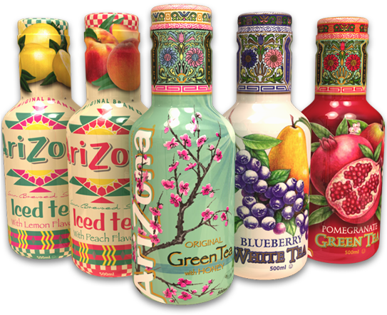 Arizona - Arizona Pomegranate Green Tea (500ml) (542x554), Png Download