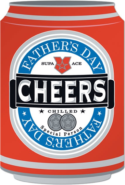Design Design Paper And Gifts Greeting Cards & Note - Cheers Beer Can Father's Day Card (600x600), Png Download