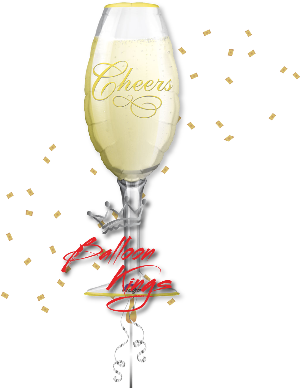 Champagne Glass Cheers - 38" Jumbo Champagne Glass Balloon - Mylar Balloons (1280x1280), Png Download