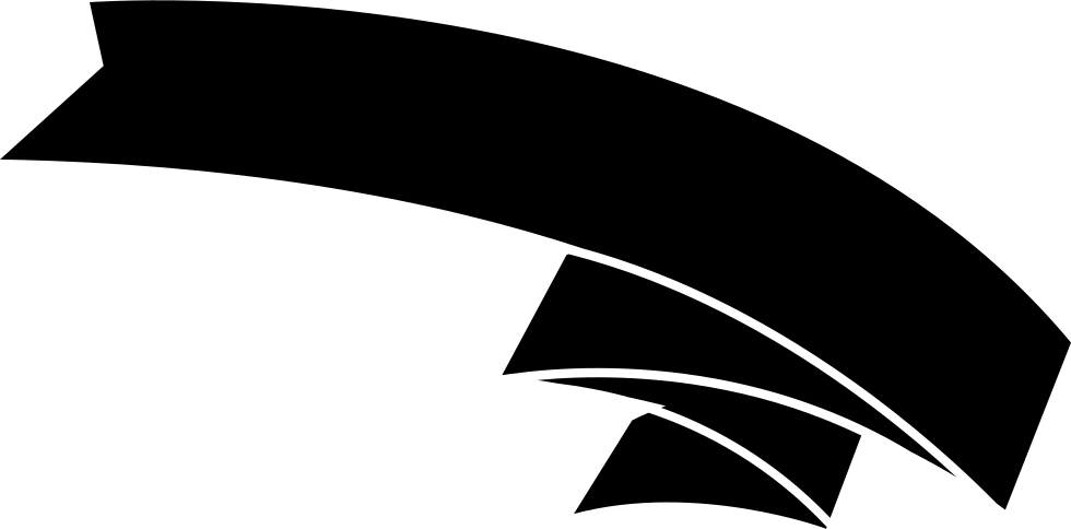 Png File - Ribbon Black White Png (980x484), Png Download