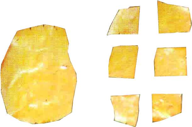 3 Cut Each Enlarged Gold Flake Into Six Equal Pieces - Wood (659x451), Png Download