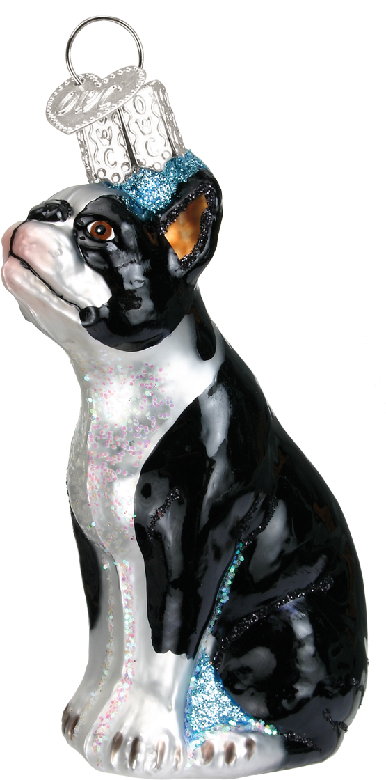 Boston Terrier Old World Glass Ornament - Boston Terrier Glass Ornament By Old World Christmas (1200x1200), Png Download