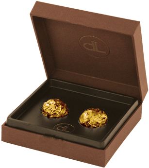 2 Chocolate Truffles With Pure Edible Gold - Delafee Chocolate (360x360), Png Download