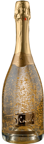 Gold Spirits Goldcuvee - Glitter Champagne Bottle Transparent (260x520), Png Download