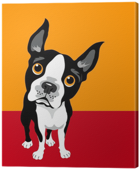 Funny Illustration Of Boston Terrier Canvas Print • - Boston Terrier Sleep Vector (400x400), Png Download