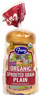 Organic Sprouted Grain Plain Bagels - Bagel (400x400), Png Download