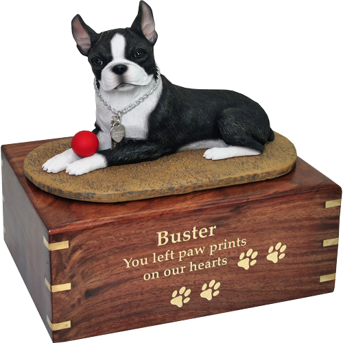 Wholesale Boston Terrier Dog Figurine Wood Urn Engraved - Urns For Boston Terriers (500x500), Png Download