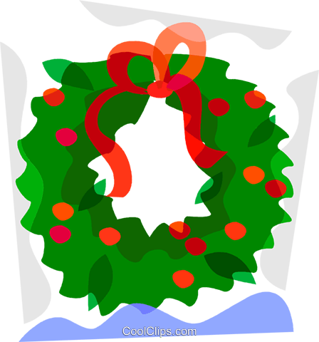 Christmas Wreath Royalty Free Vector Clip Art Illustration - Tea (448x480), Png Download