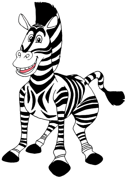 Zebra Cartoon Png - Marty Zebra Clipart (492x687), Png Download