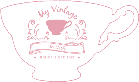 Vintage Tea Sets, Silver And Glassware For Hire - Vintage Tea Cup Logo (538x307), Png Download