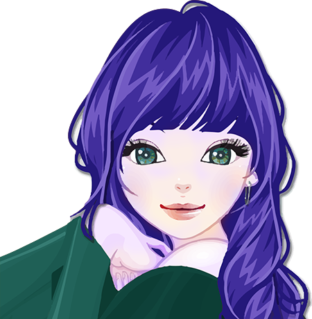 Blue Hair Girl - Coloring Books For Girls: Stress Relief Coloring Book: (450x461), Png Download