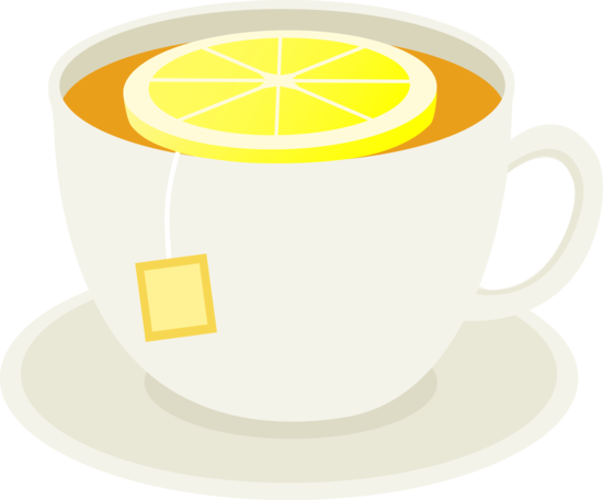Tea Set Clipart Transparent - Tea With Lemon Clipart (550x456), Png Download