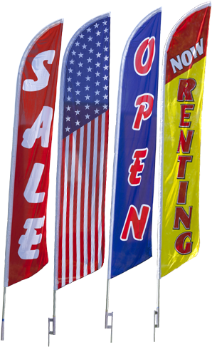 Stock Message Feather Flags - Displays2go Patriotic Wave Banners - American Flag (315x500), Png Download