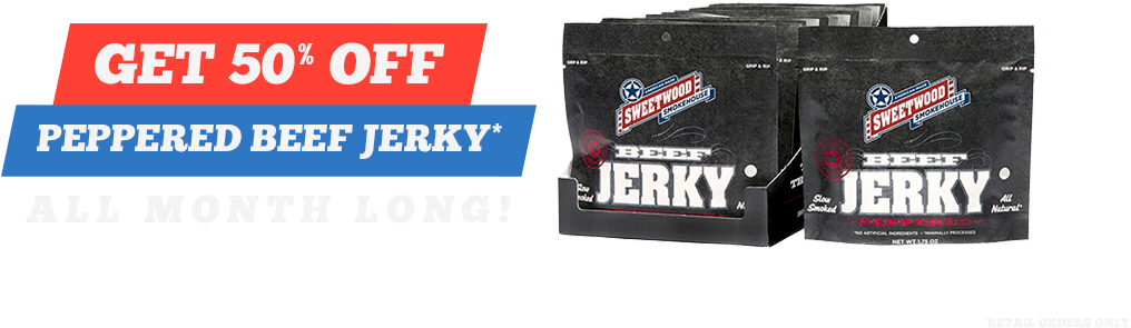 Banner Peppered Sale - Sweet Wood Cattle Co. Naural Jerky - Teriyaki 2oz (1140x385), Png Download