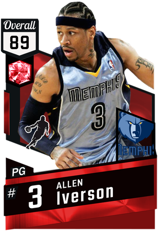 2009 Handles Grizzles 89 Overall Allen Iverson - Ruby Steph Curry 2k17 (325x475), Png Download