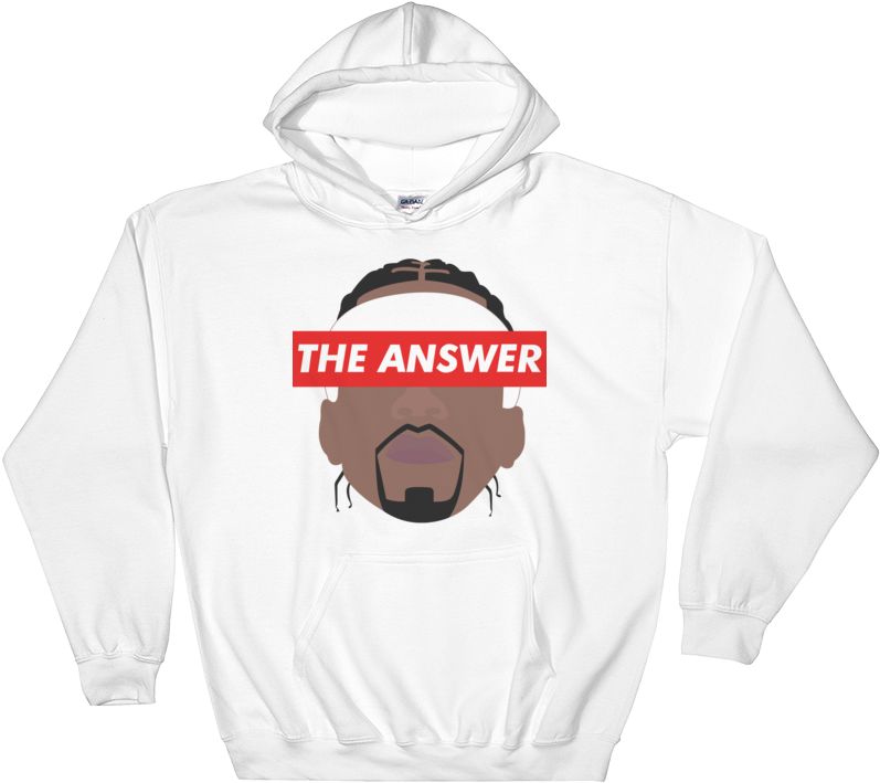 Allen Iverson Hoodie White / S - Hoodie (1000x1000), Png Download