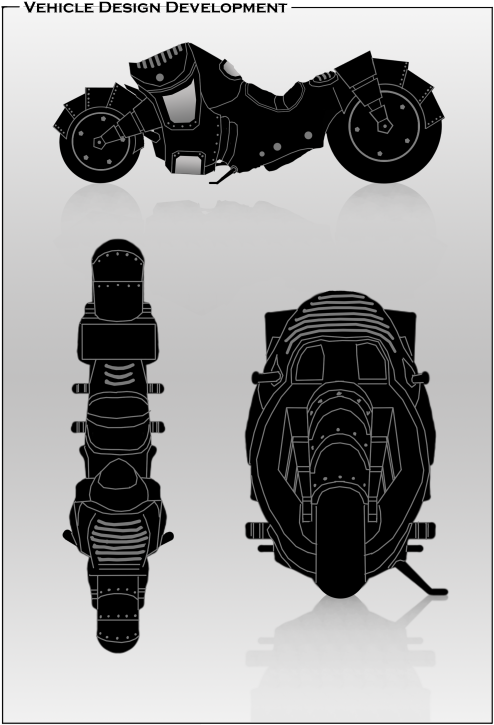 This Silhouette And Sketch Formed The Outline Of My - Motorcycle (540x764), Png Download