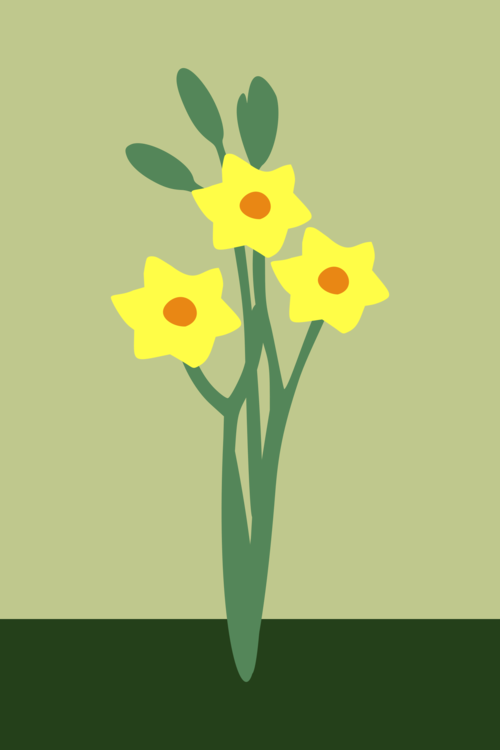 Bunch-flowered Daffodil Floral Design Download - Hoa Thủy Tiên Vector (500x750), Png Download