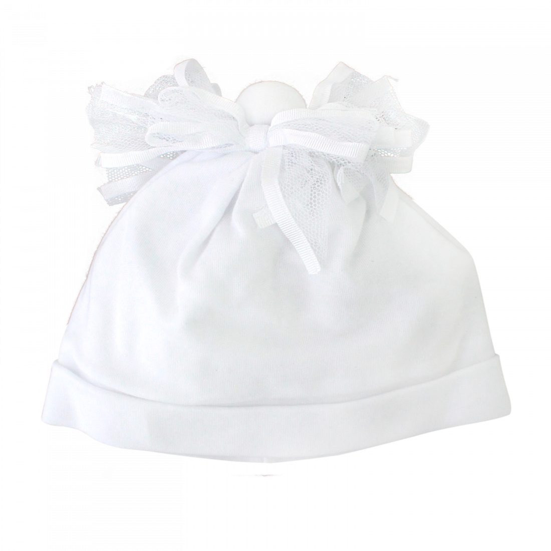 White Hat With Bows In Lace (1100x1100), Png Download