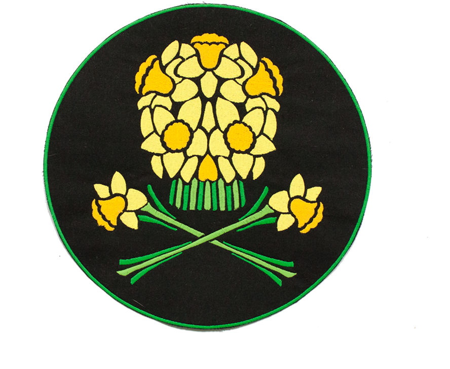 Daffodil Skull Large Back Patch (1000x800), Png Download