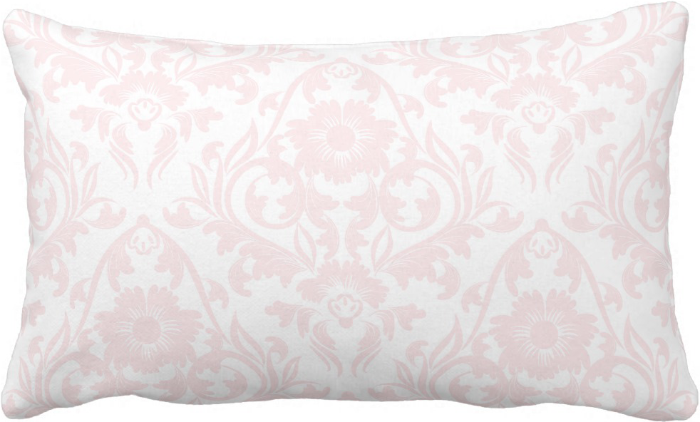 Pink Blush Damask Floral Traditional Lumbar Pillow - Cushion (1106x1106), Png Download
