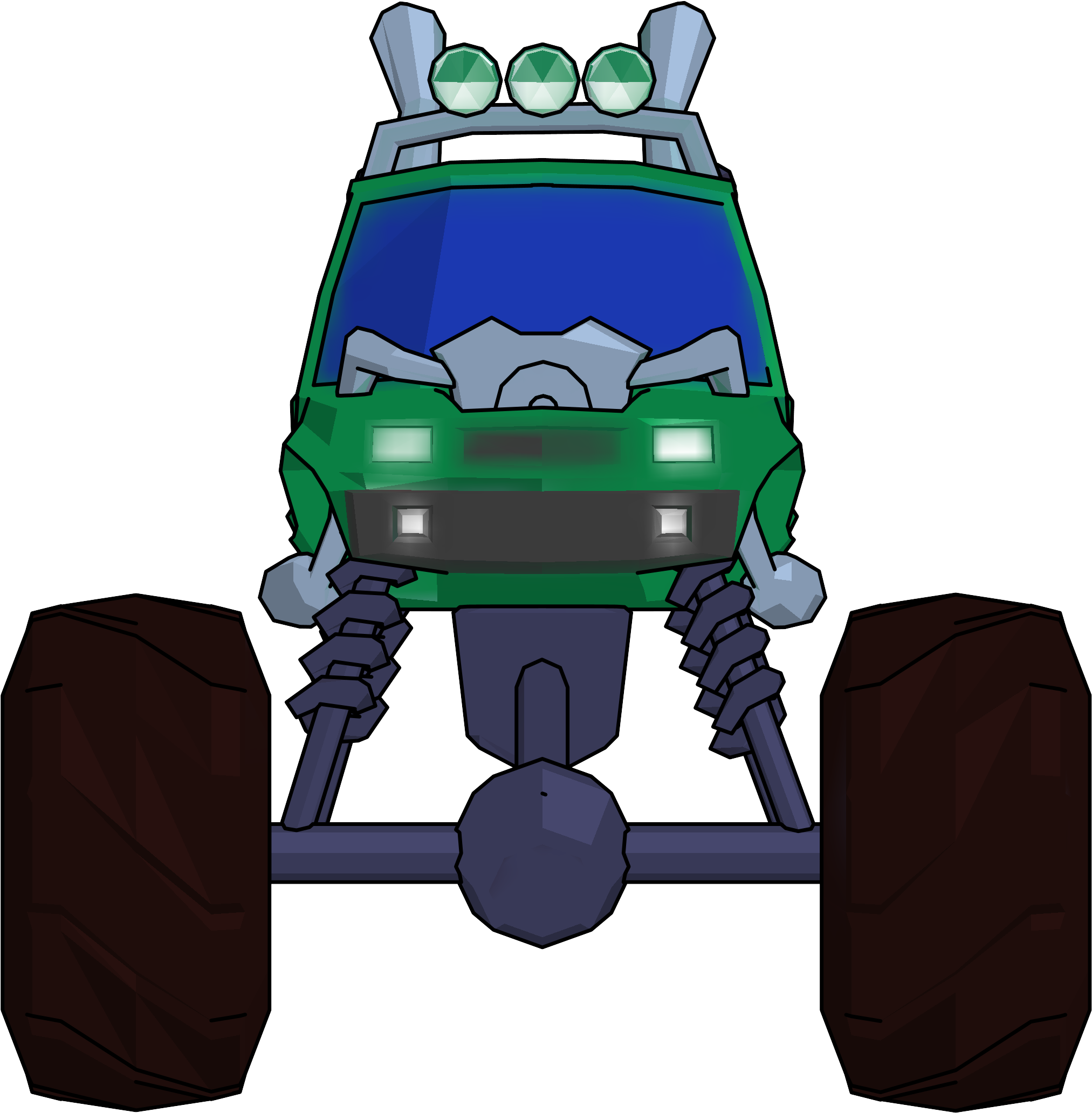 Monster Truck Cartoon Png Clipart Picture Front View - Portable Network Graphics (3000x2250), Png Download