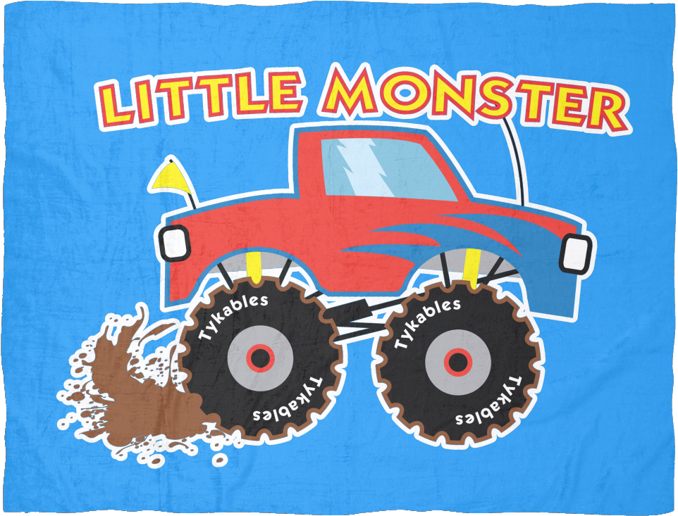 Little Monster Truck Blue Fleece Baby Blanket Blankets - Bedding (1024x1024), Png Download