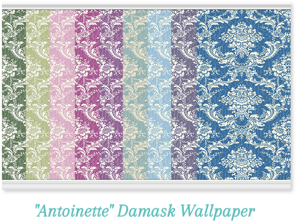 Antoinette Damask Wallpaper - Retro Style (800x515), Png Download