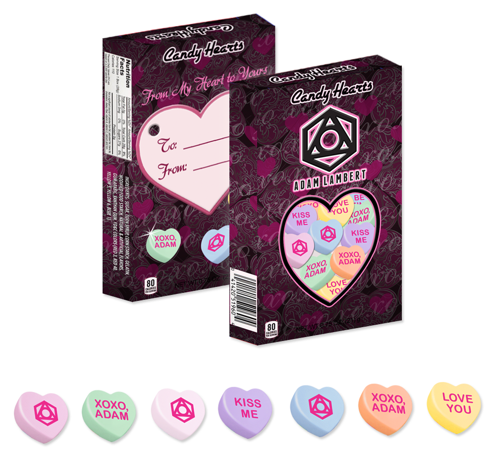 Adam Lambert Candy Hearts - Sweethearts (1050x1050), Png Download