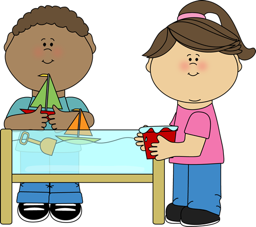 School Kids Clip Art - Sand And Water Table Clipart (500x444), Png Download