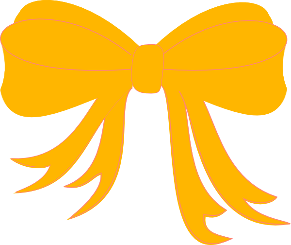 Yellow Bow Ribbon Clip Art - Yellow Gift Bow Clipart (600x504), Png Download