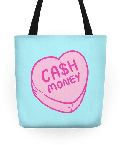Cash Money Candy Heart Tote - Tote Bag (484x484), Png Download