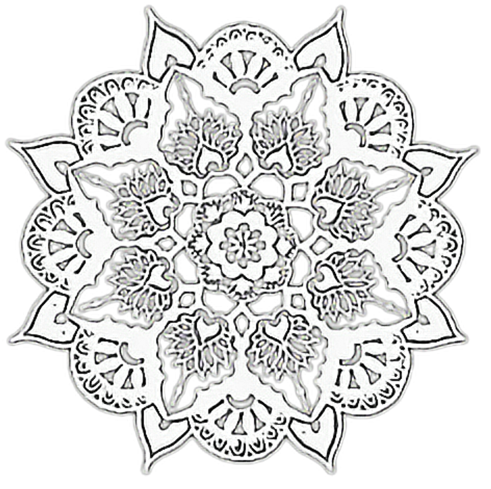 Picsart Overlay Overlays Pfp Mandala Mandalas Patterns - Mandala Black And White Png (1024x1024), Png Download