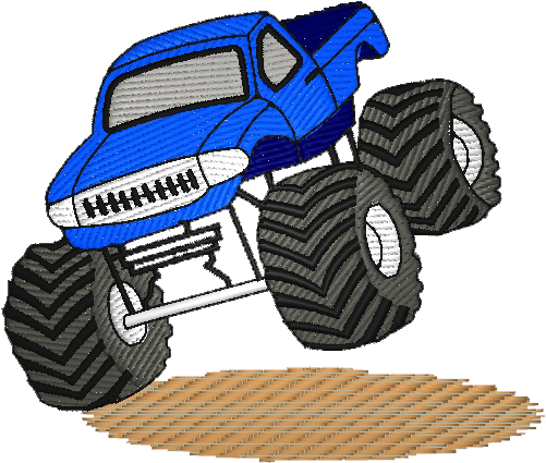 Monstertruck - Like Big Trucks Embroidery Design (515x439), Png Download