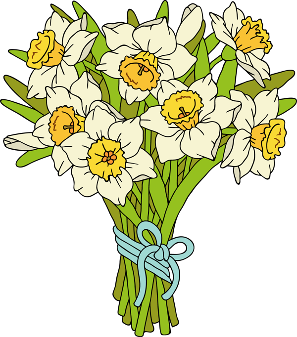 Pictures Of Daffodils - Daffodil Bouquet Clip Art (600x682), Png Download