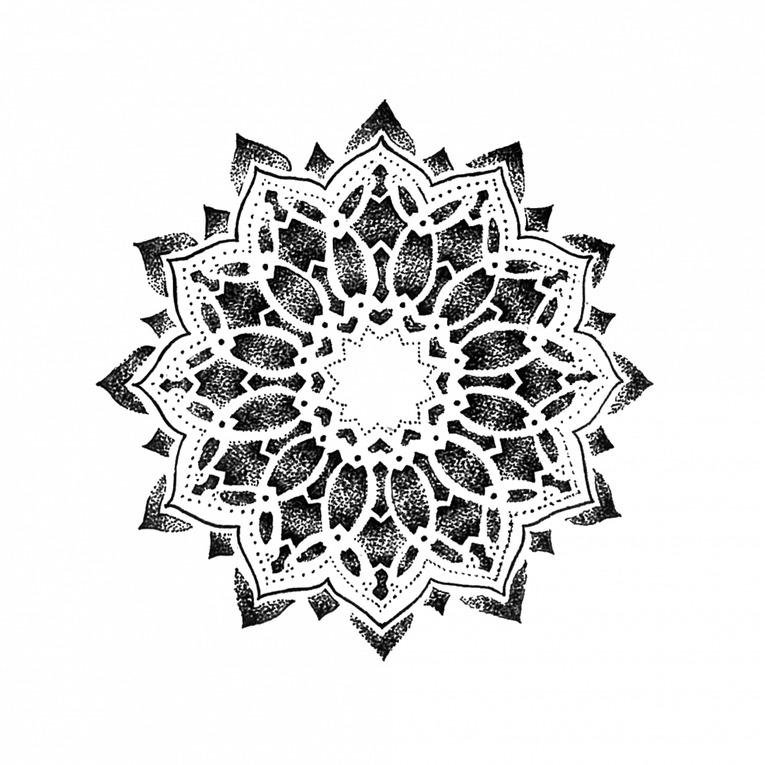 Dot Mandala - Drawing (1110x1110), Png Download