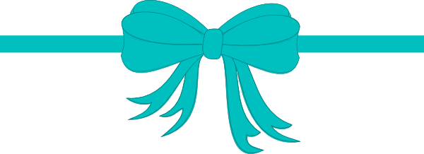 Turquoise Clipart Present - Turquoise Bow Clip Art (600x218), Png Download