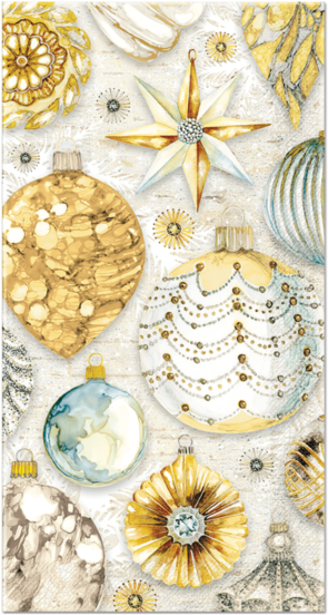 Golden Glow Holiday Guest Towels - Golden By Punch Studio - Golden Glow Metallic Continuous (600x600), Png Download