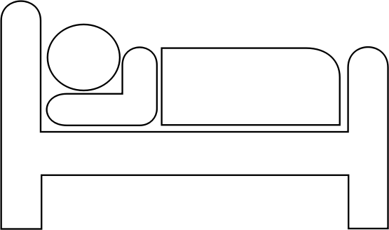 Bed Outline White Transparent Clipart Computer Icons - Hospital Bed Line Art (555x328), Png Download