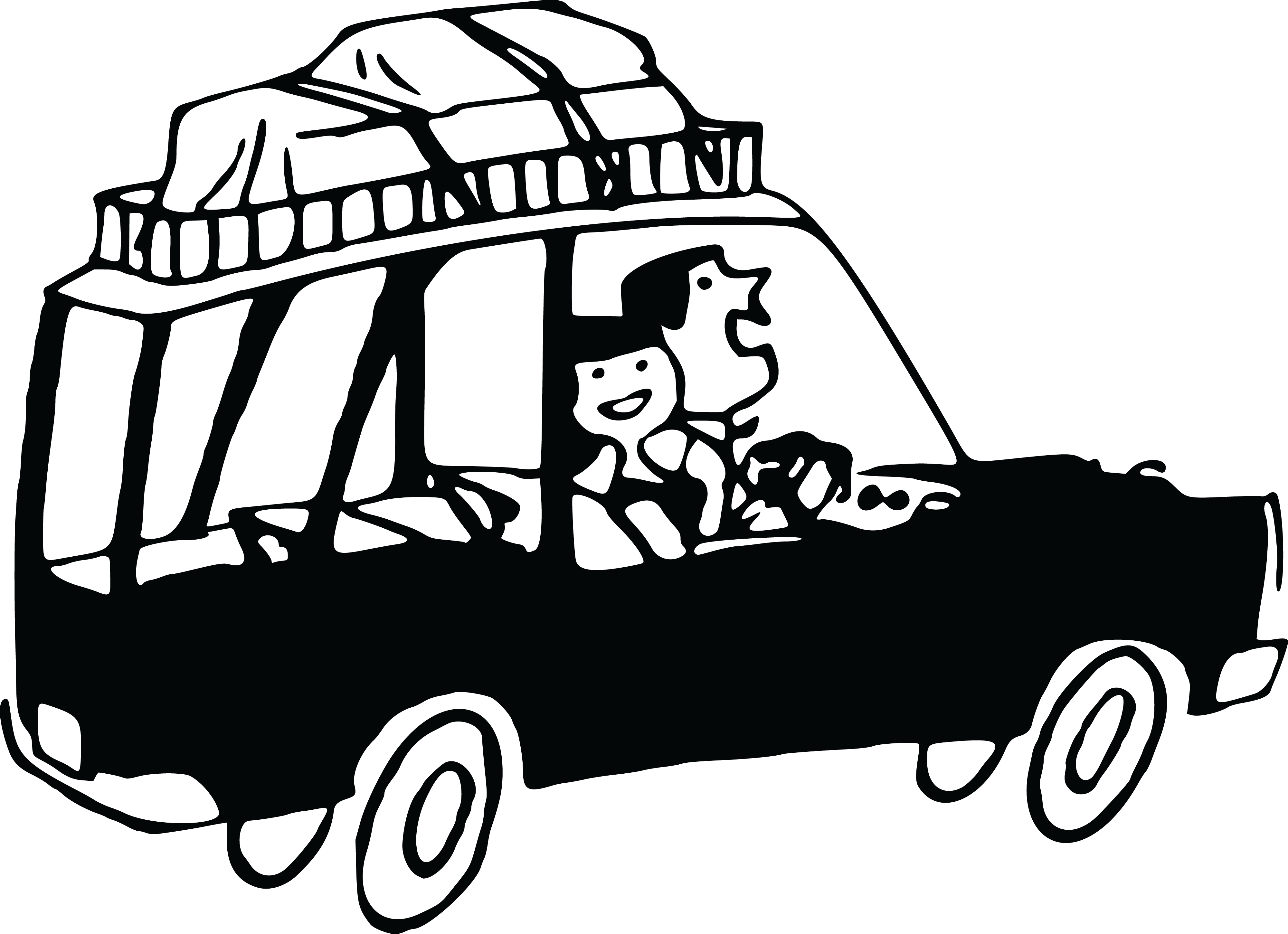 Road Trip Png Black And White Transparent Road Trip - Clip Art Road Trip (4000x2901), Png Download